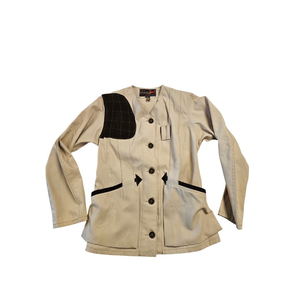 Vintage 10-X Sport Clothing Tan‎ Canvas Shooting Hunting Jacket Mens Small